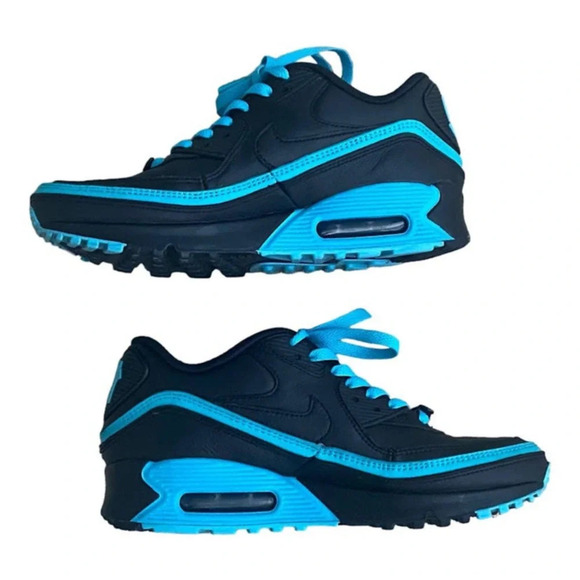 Air Max 90 Undefeated Mens Black Blue Fury Athletic Sneakers US 6, CJ7197-002 - Picture 1 of 12